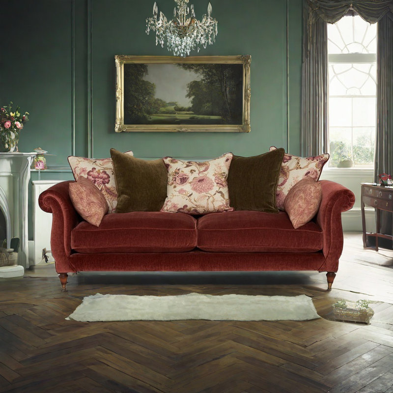 Burgundy velvet sofa sales